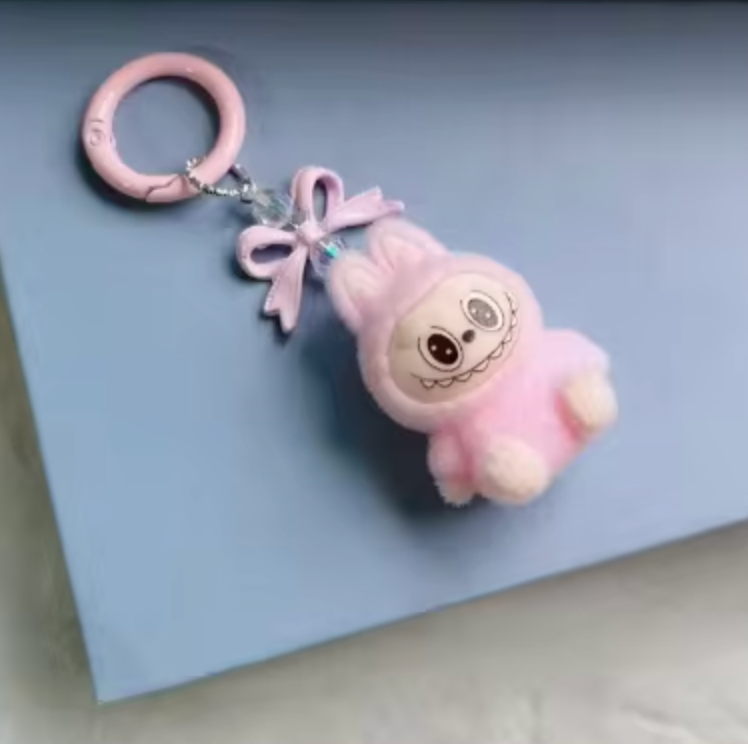 4Pcs or 1Pc Cute La bubu Keychains, Cool Pendant Keychains Accessories, Kawaii Key ring Purse Backpack, Key chain Car Charms For Women, Girls and Boys