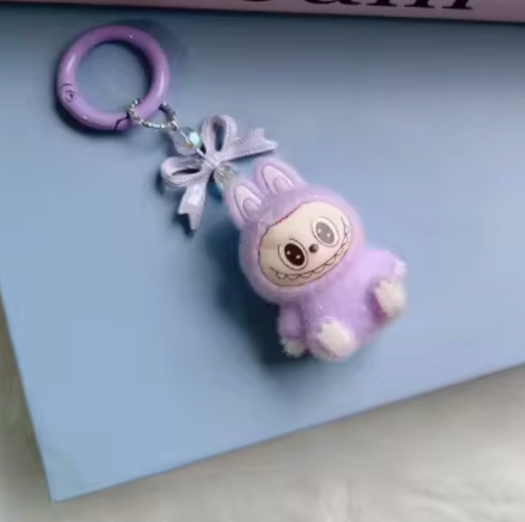 4Pcs or 1Pc Cute La bubu Keychains, Cool Pendant Keychains Accessories, Kawaii Key ring Purse Backpack, Key chain Car Charms For Women, Girls and Boys